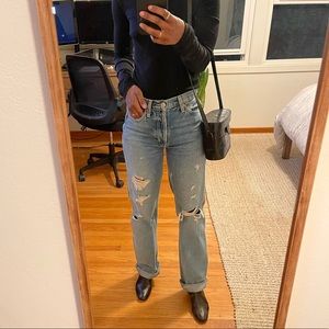 RE/DONE 90s High Rise Loose Jeans, Distressed